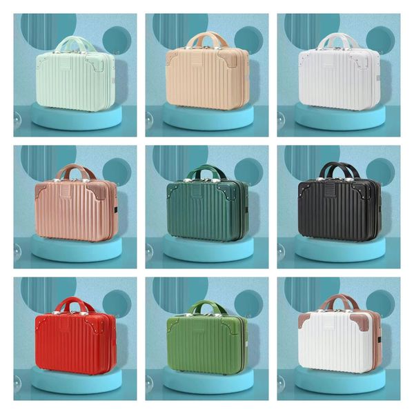

2023 storage bag small luggage box mini cute suitcase female cosmetics storage bag 20 colors 14 inch -16 inch portable makeup case suitcase