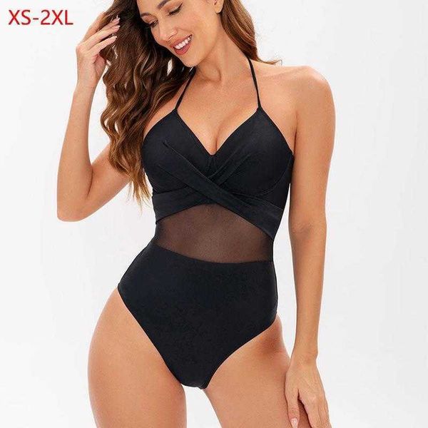 

mesh spaghetti straps one piece swimsuit womens tight spring bikini, White;black