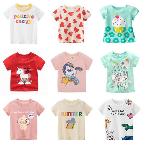 

t-shirts kids girls summer t-shirt cartoon print children toddler clothes t230209, Blue