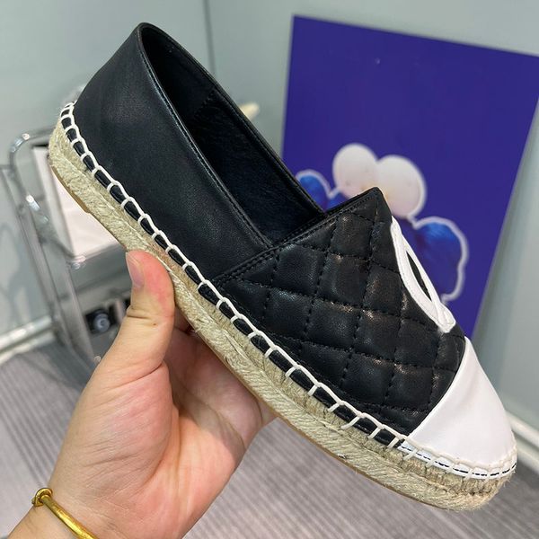 

leather womens dress shoes espadrilles quilted texture flat business formal platform loafers designer slip-on flip flops ballet comfortable, Black