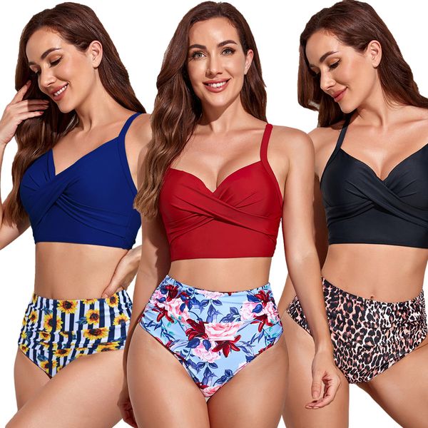 

womens vintage polka underwear high waisted swimsuit bathing suits bikini set