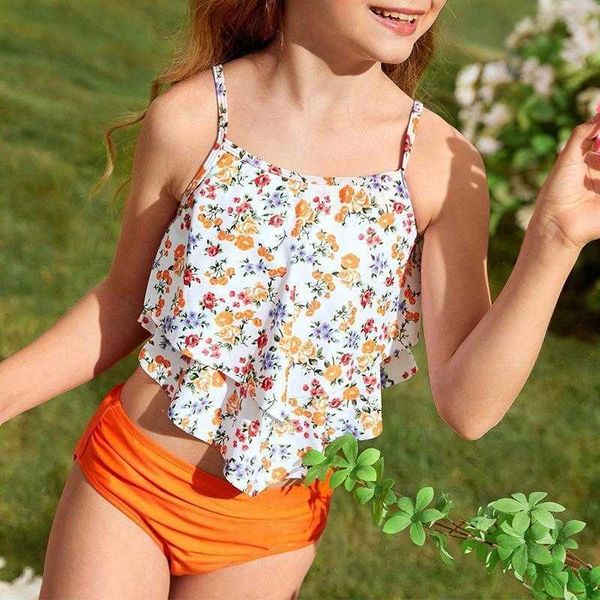 

womens bikini split high waist lotus leaf printed polka dot, White;black