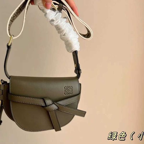 

bag embroidery loewesbag gate quality designer flap crossbody wide high shoulder cowhide belt saddle new product mini one-shoulder 60zl