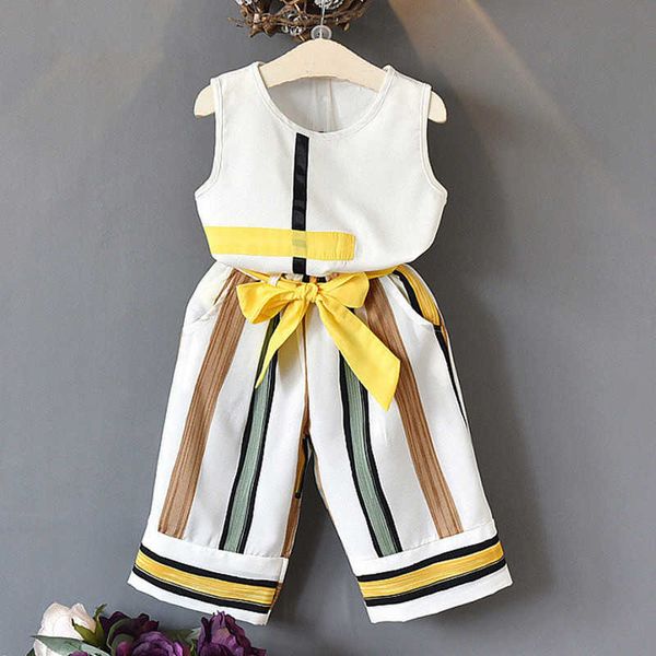 

sets girls set new summer clothes casual sleeveless splicing design ants pcs suit for girl kids t children clothing, White
