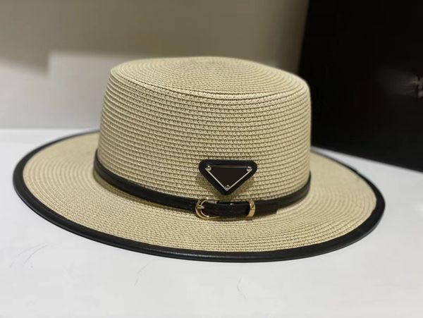 

12 color summer beach sun hats for women man foldable round flat big brim straw hat solid color outdoor holiday visor caps, Blue;gray