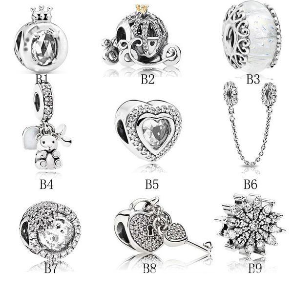 

s925 sterling silver beads pandora charms bracelets designer for women diy bracelets jewelry accessories, Black