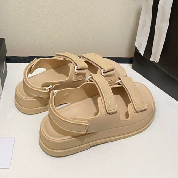 

casual shoes designer women sandals womens slides crystal calf leather shoes quilted platform summer beach slipper 03, Black