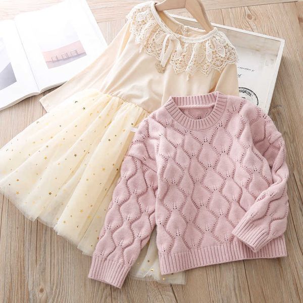 

sets winter girls fashion clothing set children's jacket dress sweater pullover pcs suit for girl outfits autumn kids pretty clothes, White
