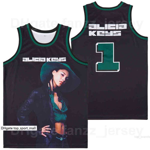 

movie high school musical 1 alicia keys jersey album basketball hip hop rap team color black for sport fans breathable hiphop pure cotton ex