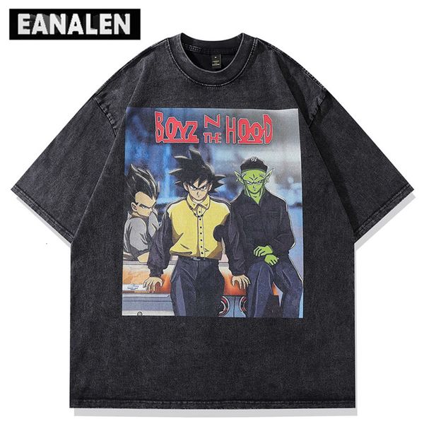 

men's t-shirts retro classic cartoon pattern t-shirt men's oversized street clothing harajuku rock casual graffiti short sleeve t-, White;black