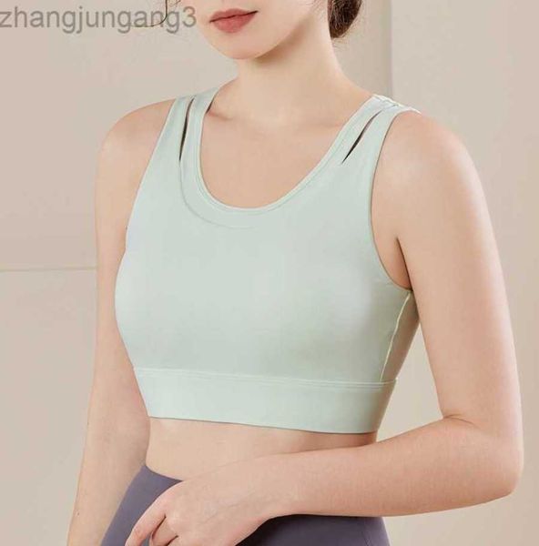 

designer brand tank original sports underwear high strength shockproof running yoga beauty tank seamless gathered breasted bra lululemens wo, White
