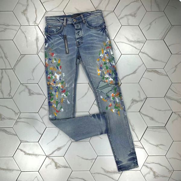 

hm534 mens jeans black cargo pants designer jeans skinny stickers light wash ripped motorcycle rock revival joggers true religions casual el, Blue