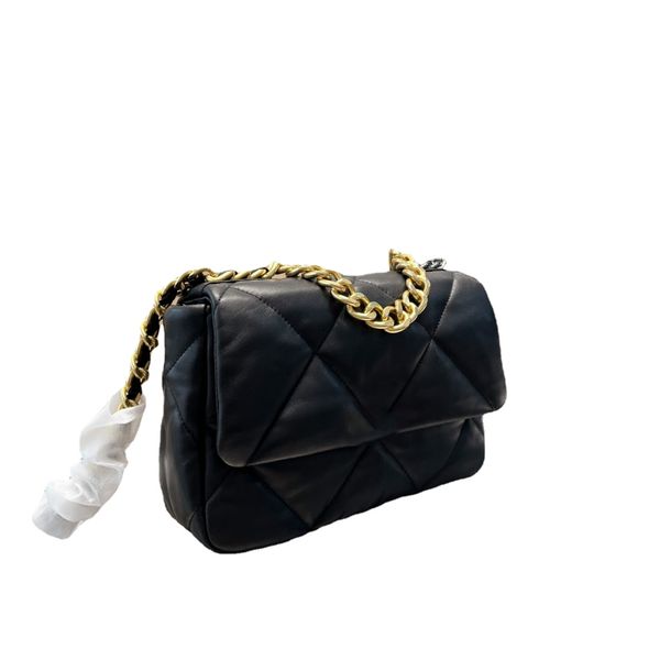 

lambskin ringer one shoulder bag luxury designer crossbody bag fashion tote clamshell purse metal long and short chain retro built-in underb