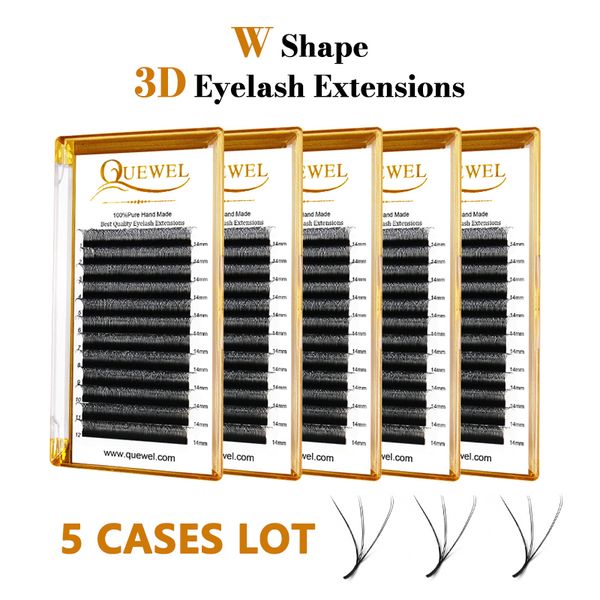 

eye shadow quewel w style premade volume eyelashes 5pcs 3d wshape faux mink false eyelash s cccddd private label 230211
