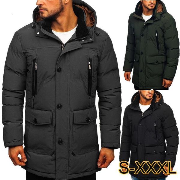 

men's jackets man's fashion thicken cotton long hooded sleeve puffer coat winter zipper 230210, Black;brown