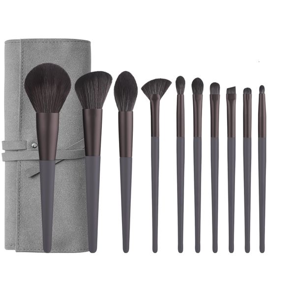 

eye shadow zoreya 10pcs black natural hair makeup brush pro set big powder foundation blush eyeshadow face make up brushes tools maquillajs