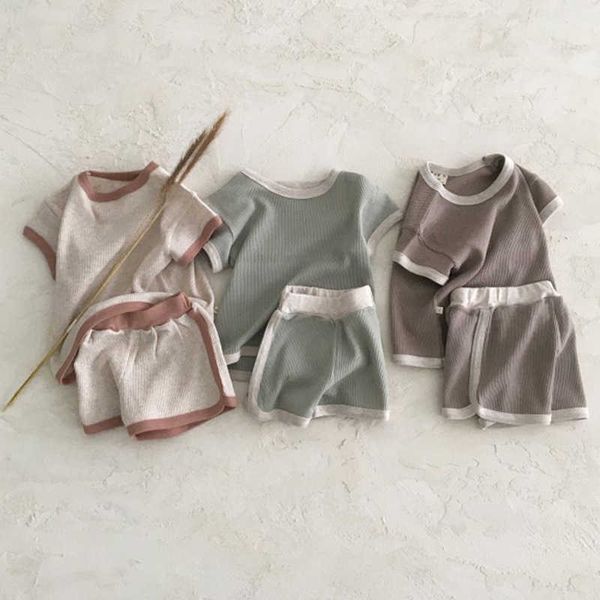 

clothing sets korean baby children's wear make old color leisure sports short sleeve suit men's and women's summer cotton two, White