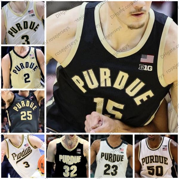 

custom ncaa purdue boilermakers basketball jerseys 15 zach edey 3 braden smith 2 fletcher loyer 1 caleb furst black white gold gray jersey f