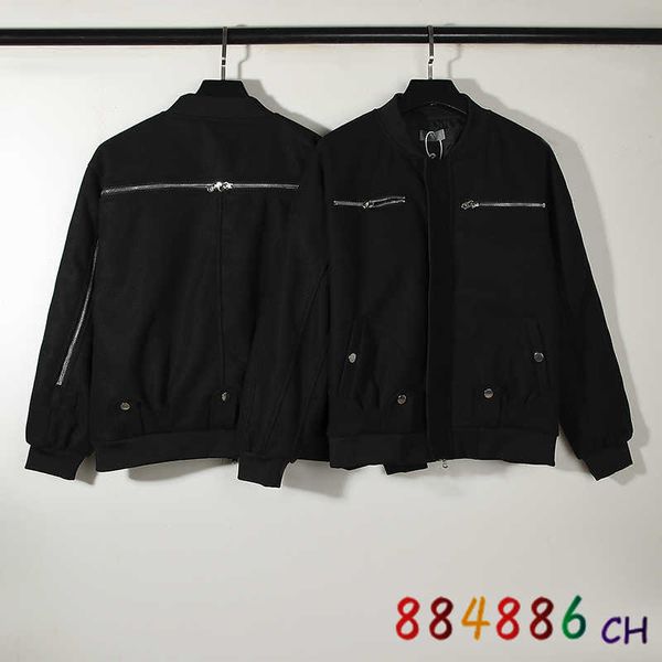 

men's jackets et men's autumn winter high street zipper decoration flight jacket coat versatile men coats male j230210, Black;brown