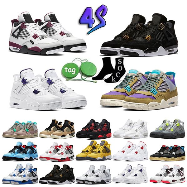 

basketball shoes jumpman 4 4s mens military black cat canvas university blue red thunder cactus jack men women trainers outdoor sports sneak