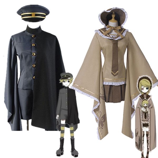 

theme costume anime rin len cosplay game uniform outfit halloween party women kimono with hat accessories props suit 230211, Black;red