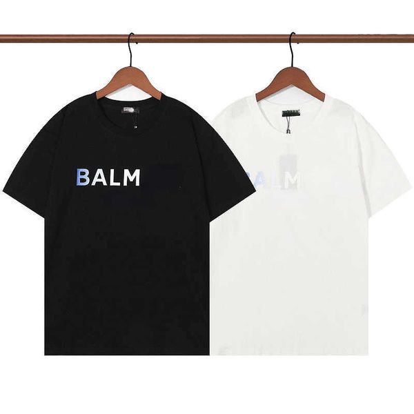 

balm t shirt designer short-sleeved men's and women's same style pure cotton gradient fashion ins casual loose hoodie, White;black