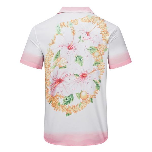 

designer t-shirts superior mens quality casablanc-s masao san print varsity shirt womens loose silk shirt short sleeves luxury t-shirt tees, White;black
