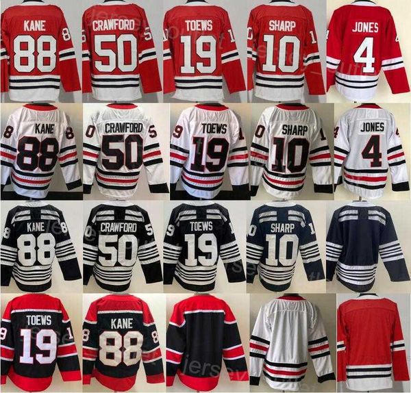 

men reverse retro hockey 19 jonathan toews jersey blank 88 patrick kane 4 seth jones 10 patrick sharp 50 corey crawford winter classic stitc, Black;red