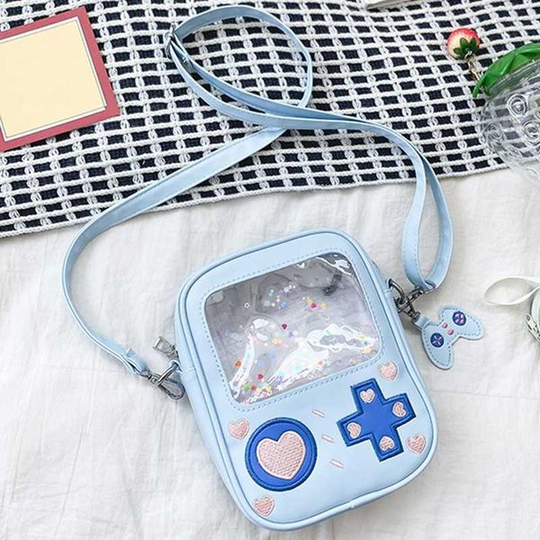 

shoulder bags luxury pu phone bag crossbody women sweet lolita bags cute transparent pocket pouch japanese style shoulder purse 0211v23