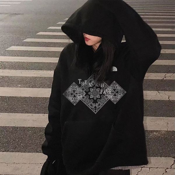 

men's brand hoodie sweatshirt fashion print casual women's hoodie casual, Black