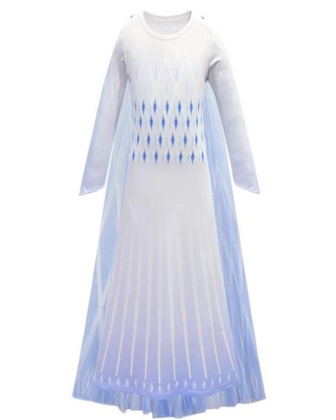 

kids cosplay princess gown girls long sleeve gradient color mesh dress kids prom clothes girls snow queen party perform costume 067314280, Blue