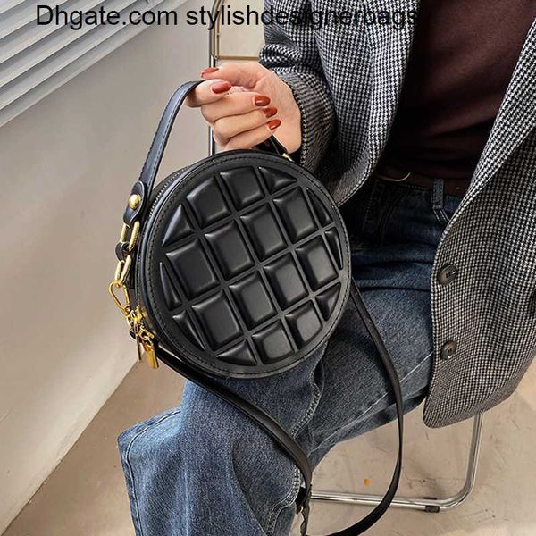 

totes luxury brand checkered design small round hand bags for women 2023 female handbags shoulder ladies pu leather crossbody purses 0211v23