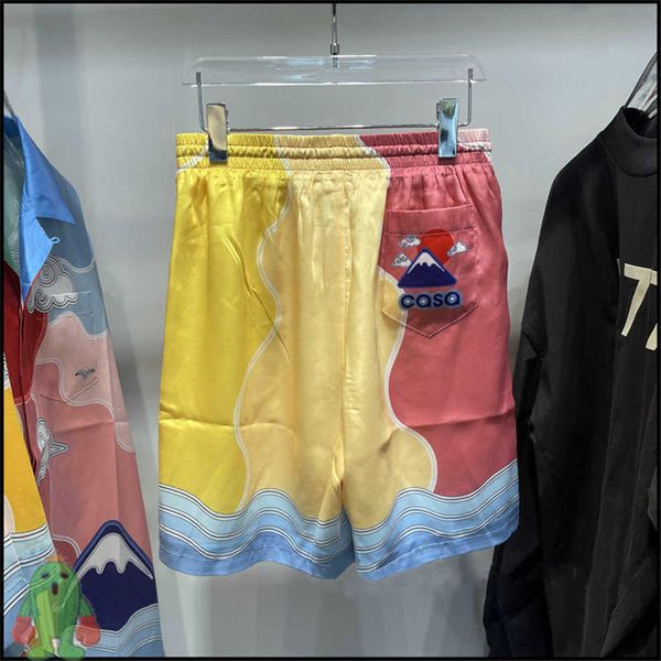 

men's pants stock cloud print suit casablanca shorts silk drstring short pants, Black