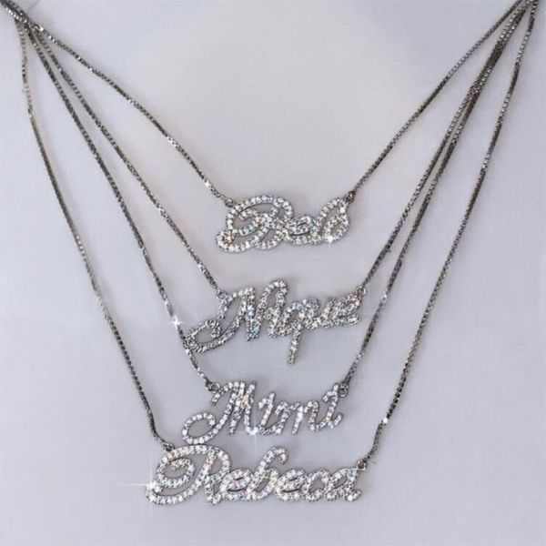 

pendant necklaces uwin custom stainless steel name necklace with s letters choker personalized chain accessories jewelry 230211, Silver