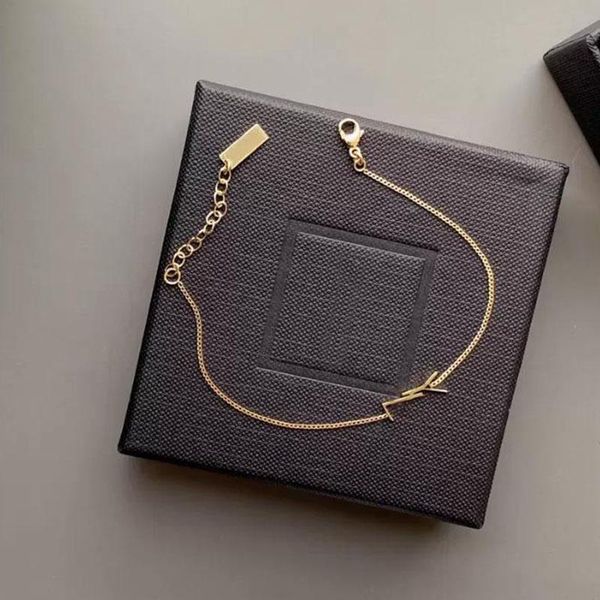 

designer gold chain bracelet womens bracelets loves jewelry luxury letter pendant y bracelet for women wedding, Black