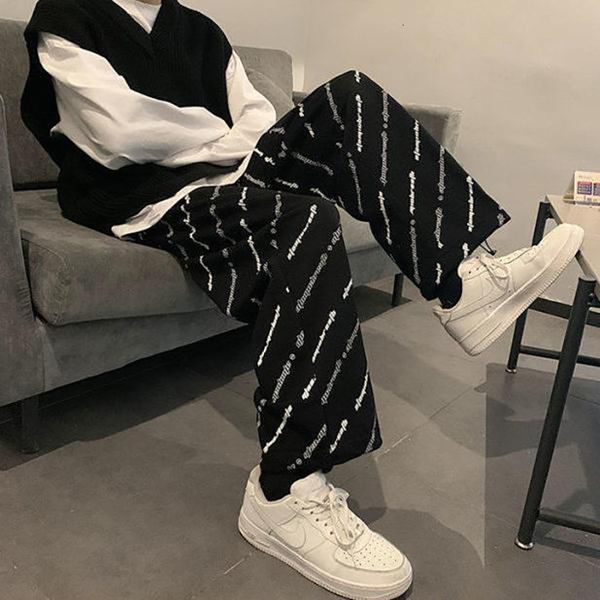 

men's pants streetwear oversize wide pants men casual baggy pants harajuku sweatpants sport joggers korean fashion ankle length trouser, Black