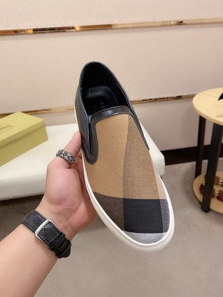 

2023 mens designer shoes pattern printed slip on luxury fashion men casual shoe with original box, Black