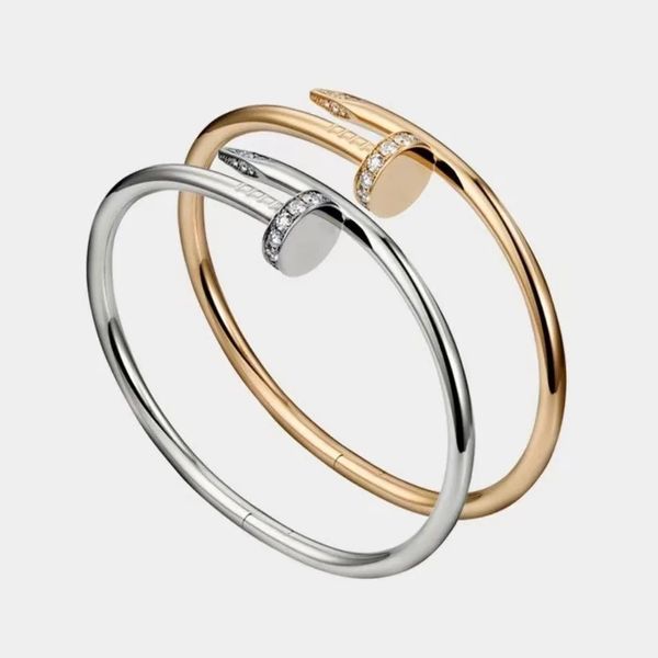 

nail bracelet designer gold and silver cuff bracelet classic diamond bracelet ladies and men love wedding jewelry gifts, Black
