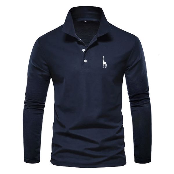 

men's polos long sleeve autumn print shirts business dress . 230211, White;black