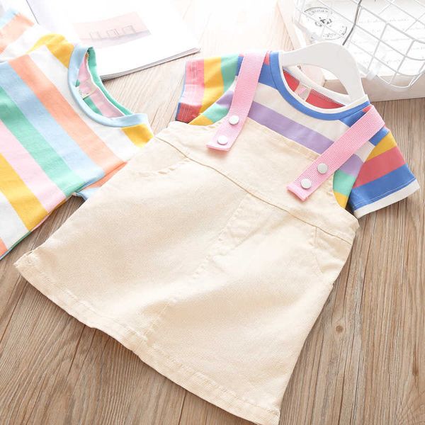 

clothing sets children clothing set outfits sets kids summer boutique costume korean t girls clothes toddler tracksuit bib skirt, White