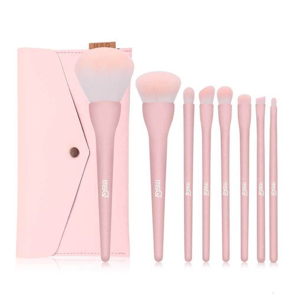 

eye shadow msq 8pcs pink makeup brushes sets powder foundation eyeshadow blusher professional fashion make up candy cosmetic tool with bag 2