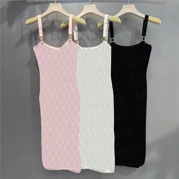 

casual dresses designer women full letter knit mesh vest for camisole skirts ladies party night club dress eby8, Black;gray
