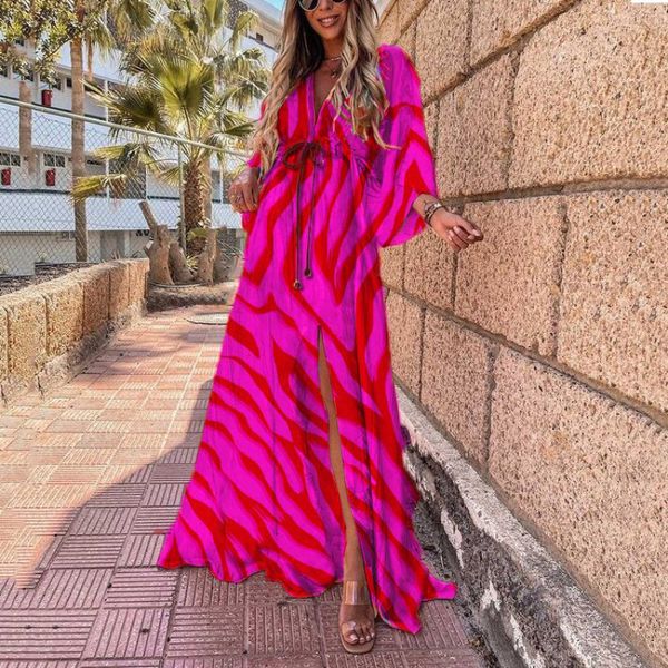 

dress pullover temperament commuting high waist is very fairy red summer fashion print pomisia beach casual dress europe and the united stat, Black;gray