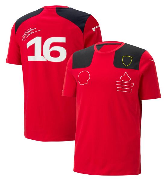 

2023 the most new product f1 formula one red team clothing racing suit lapel polo shirt clothes team work clothes short sleeve t-shirt men c, White;black