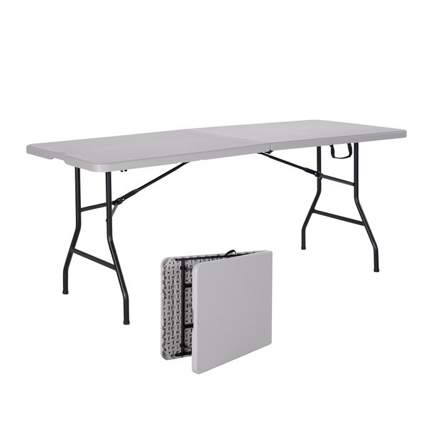 

peakform 6 foot centerfold table gray camping
