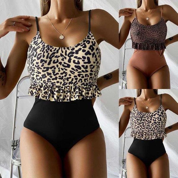 

leopard lace one-piece swimsuit: & tight triangle bikini for women - stylish & comfortable swimwear, White;black