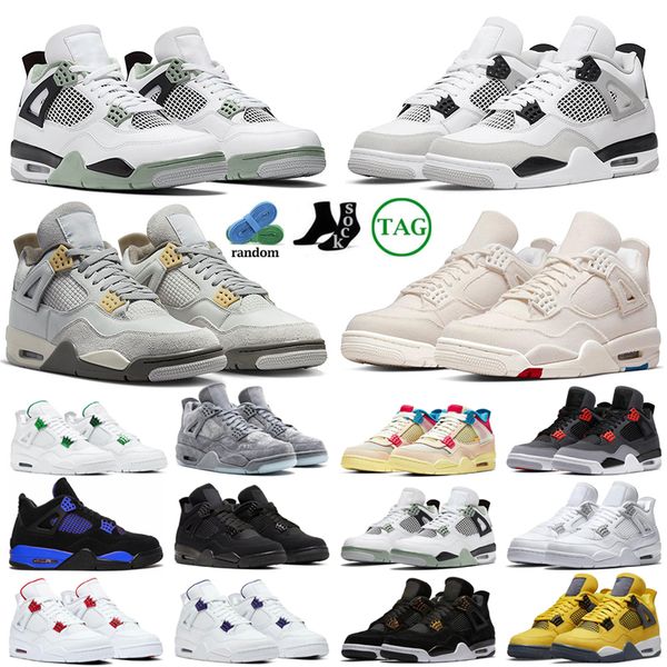

4 4s mens basketball shoes sneaker military black taupe haze royalty red thunder desert moss black cat customize sail bred men women trainer