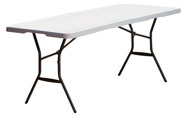 

lifetime 6 ft rectangle commercial fold in half table white lifetime camp table