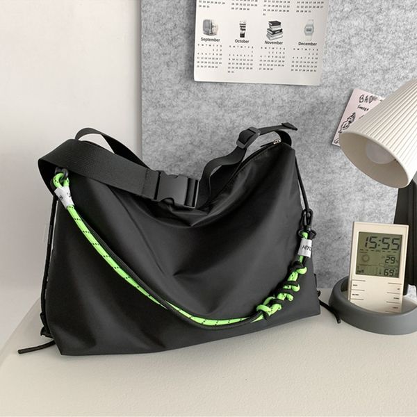 

evening bags large capacity handbag women men fashion shoulder tote bag solid leisure with green ribbon for travel sports cycling satchel 23