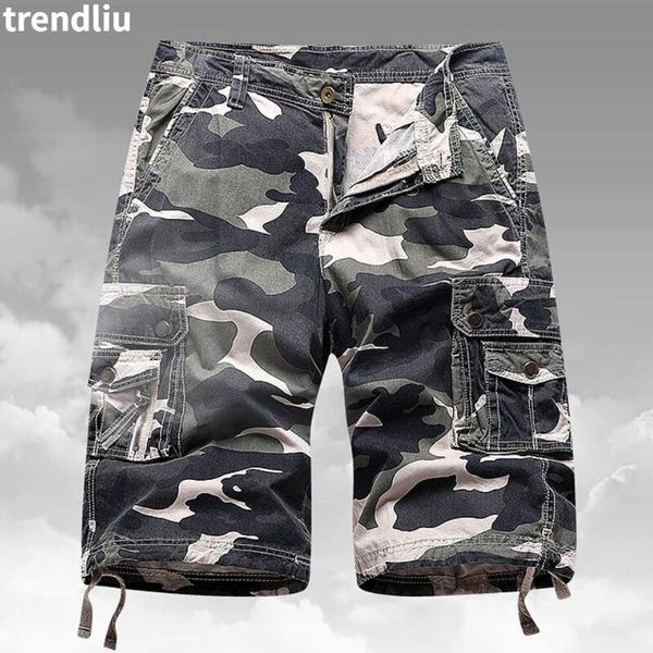 

men's shorts style 2023 fashion plaid beach mens casual camo camouflage military short pants male bermuda cargo overalls 230211, White;black